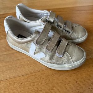 Veja gold Velcro sneakers